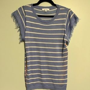 THML, light blue striped knit tee. Medium